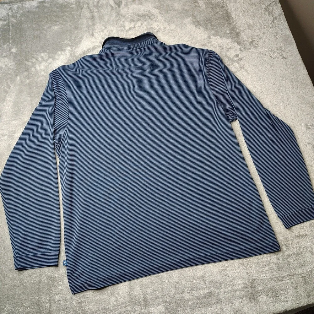 Tommy Bahama Polo Shirt Mens XL Blue‎ Ribbed Long Sleeve Marlin Logo Knit